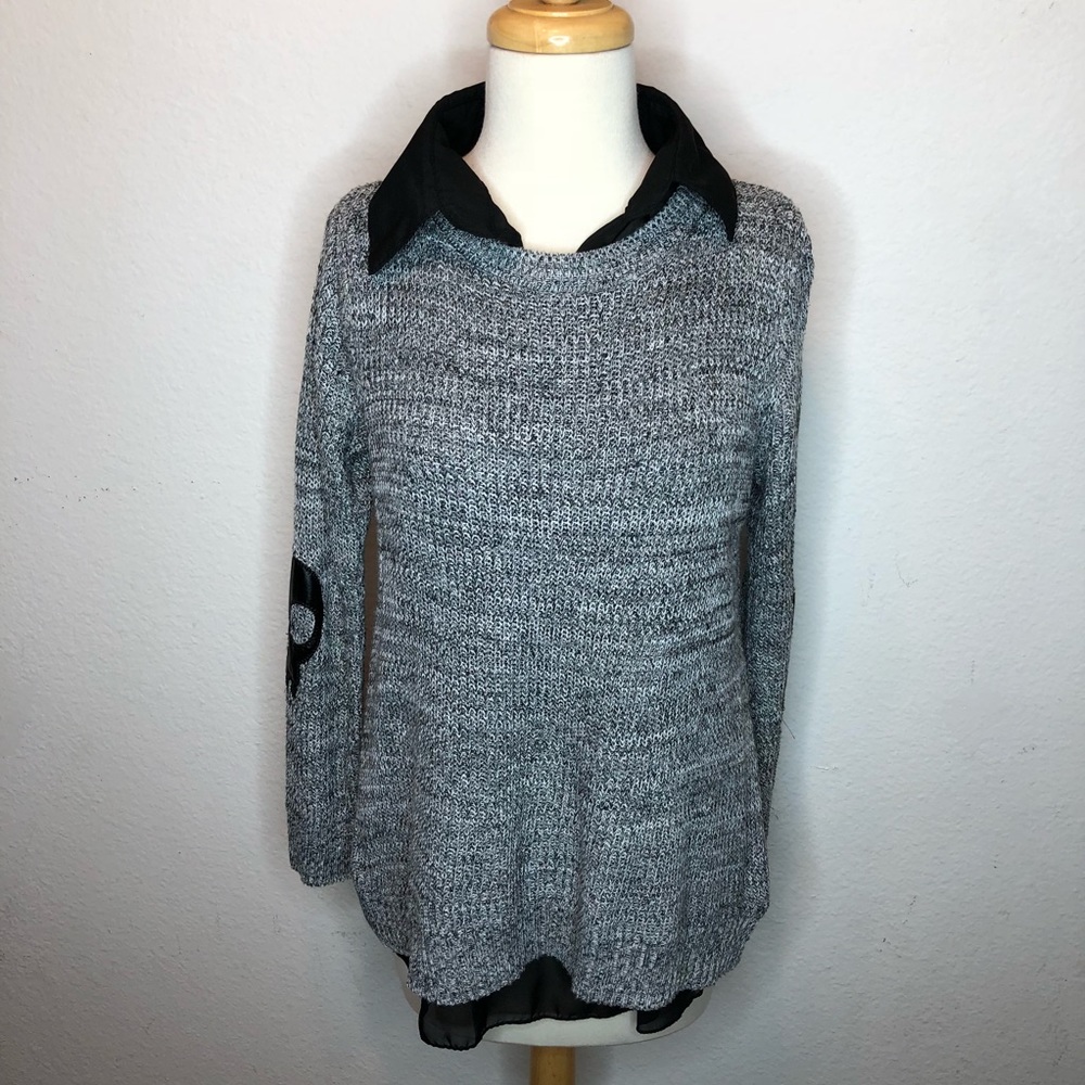 2 piece sweater and undershirt w/ elbow patches